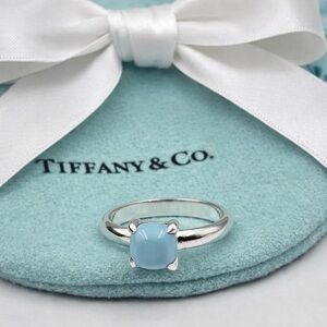 Authentic Tiffany & Co. Paloma Picasso Turquoise Cabochon Sugar Ring Size 7